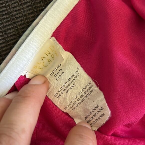 Island Escape Women's High Neck Lattice-Front Tankini Top Sz-12 - Picture 9 of 10